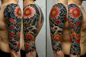 design a super artistic tattoo designs in japanese style