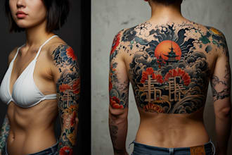 make a tattoo design in japanese style