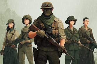 draw detailed military characters for you