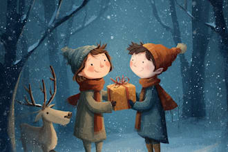 christmas children book illustration, bible illustration