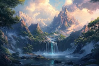 design fantasy background, landscape art