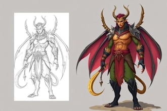 illustrate fantasy art creatures and characters