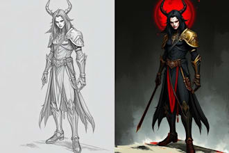 create dark art illustration