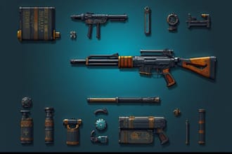 design creative concept art of weapons and items