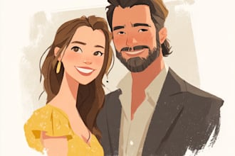 make a faceless couple illustration couples portrait