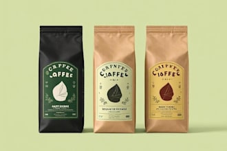 create coffee label and packaging design