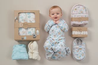 do baby swaddle blanket and baby items packaging design