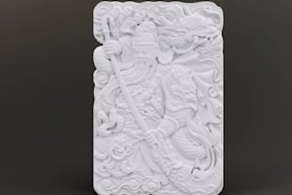 design 3d warrior bas relief depicting ancient,decor greek, 3dmodel cnc printing