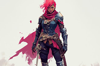 draw a fantasy character for dnd, pathfinder, etc