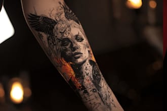 create a tattoo design of tattoo sleeve