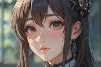 anime art, original character, your
