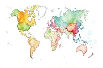 create a custom wedding map watercolor style