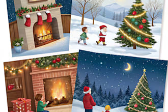 draw christmas illustrations and cards for you