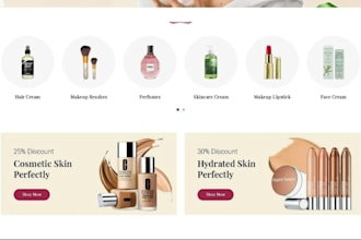 design cosmetic skincare hour care pefume nail product spa shopify store website