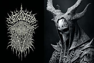 do an brutal, dark art design for your brand