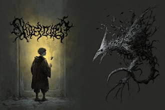 create dark art for black metal, death metal, doom, heavy