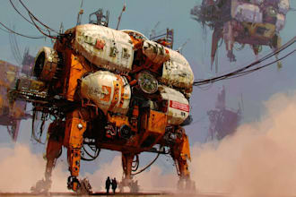 draw any scifi, dystopian, cyber or diesel punk concept