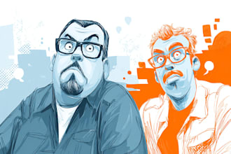 draw a professional cartoon and comic art