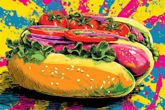 design fancy food pop art of your food pop art