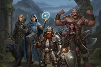 draw original dnd or rpg character art mpas party for you