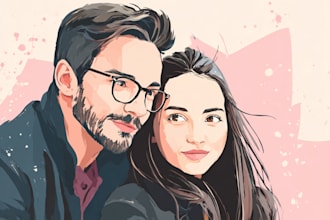 design a personalized couple portrait, perfect for gifts