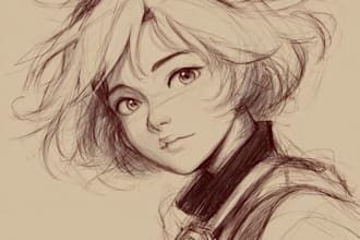 sketch expression sheet of your favorite anime characters