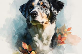 draw watercolor pet portrait your pets