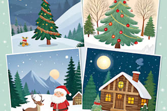 do christmas illustrations and cards