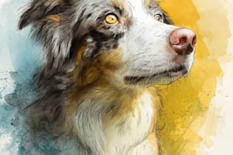 draw your pet into vector art cartoon