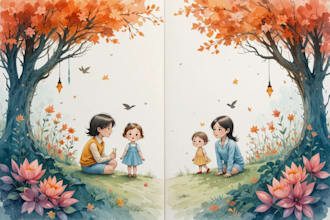 watercolor children book illustration