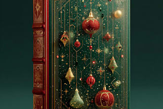 design a cute attractive christmas kids book cover