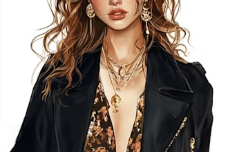 draw a realistic fashion illustration