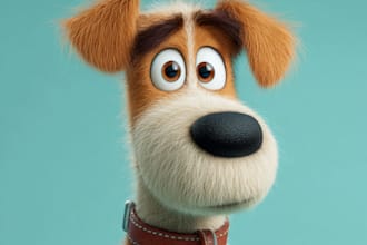 create realistic cartoon pet portraits