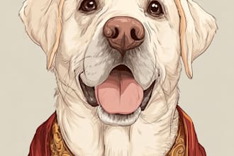 make a disney pets portrait illustration in disney style