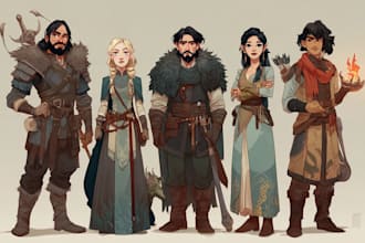 draw dnd character or dnd party art