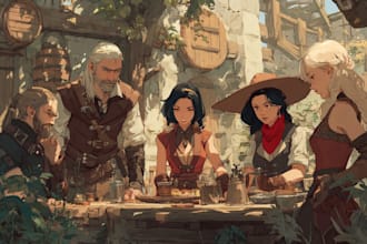make a high quality dnd party portrait