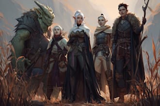 create a heroic group art of your dnd adventurers