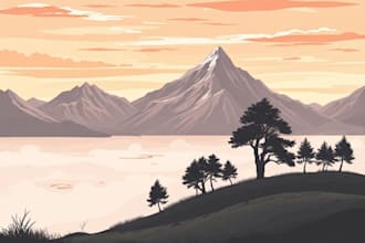 draw professional vector landscape illustration