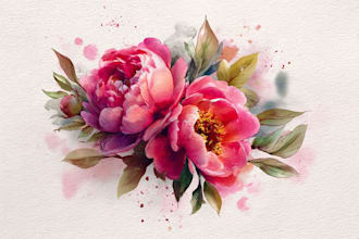 create a beautiful watercolor flowers tattoo design