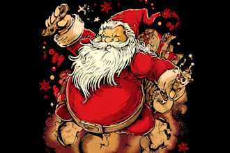 design a unique santa christmas tshirt
