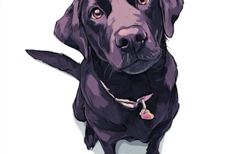 make a disney pets portrait illustration in disney style
