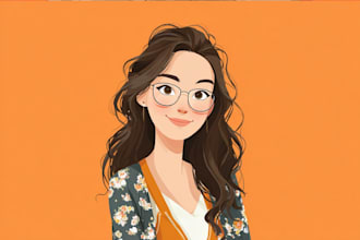 make cartoon vector portrait, line art drawing, pet vector