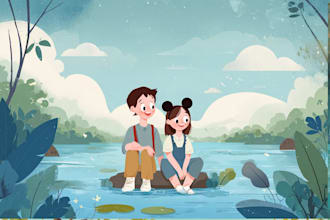 create cartoon disney couple portrait
