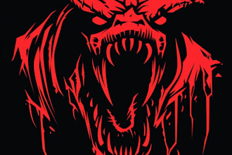 design horror fun creature logo art