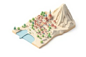 create 2d isometric illustration or map
