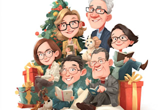 christmas book illustration, christmas children book