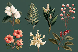 draw an unique botanical illustration