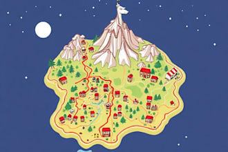 create cartoon vector map like where waldo