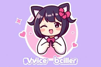 do custom logo cute kawaii anime style for vtuber, twitch, streamer and business