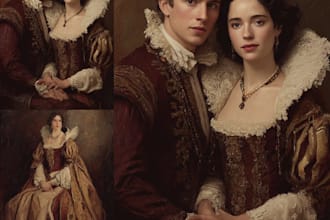 create a royal couple portrait in renaissance painting style